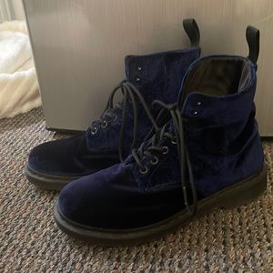 Dr Martens Docs 1460 Paisley Brocade in Blue Velvet